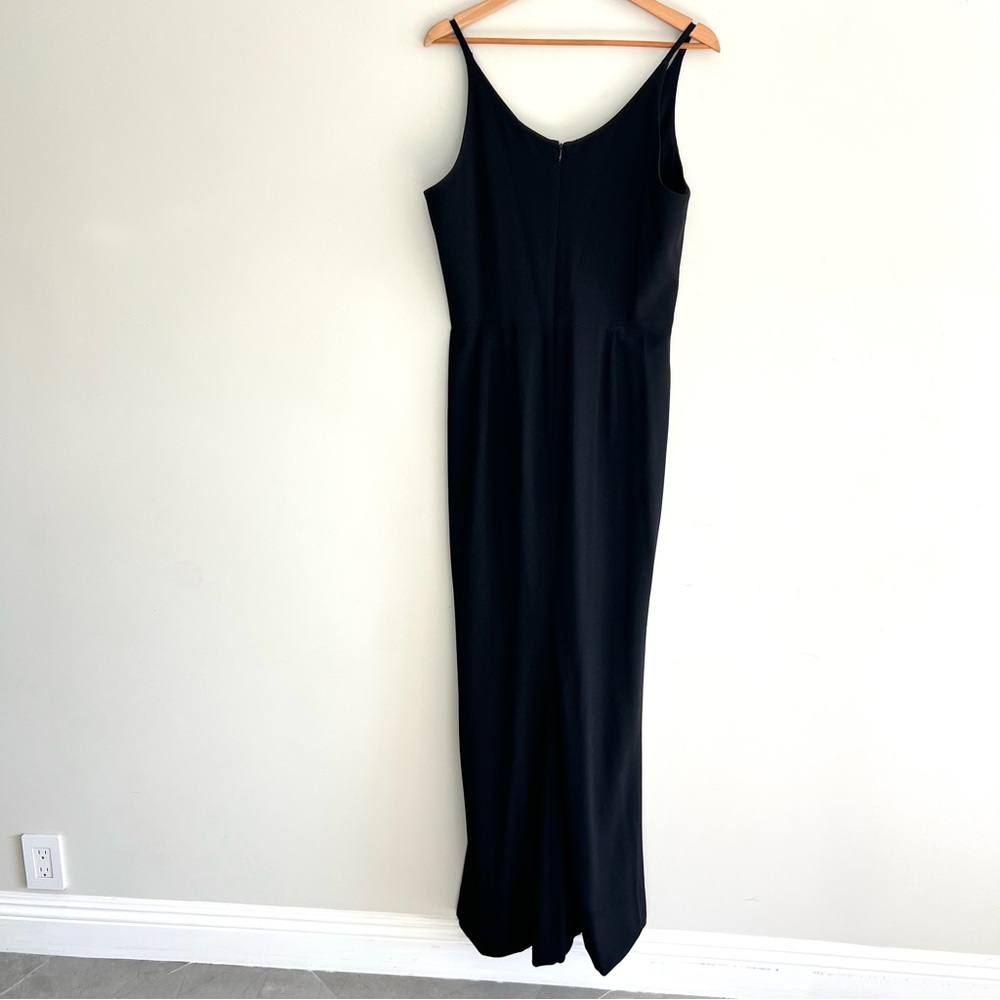 DRESS THE POPULATION Iris Black Side Slit Crepe Classic Maxi Gown Dress Sz XL - Picture 8 of 15